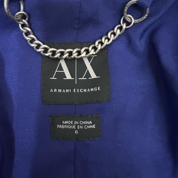 A/X Armani Exchange Women One Button Blazer Jacket Snake Print Sz S White Black. - Picture 7 of 8